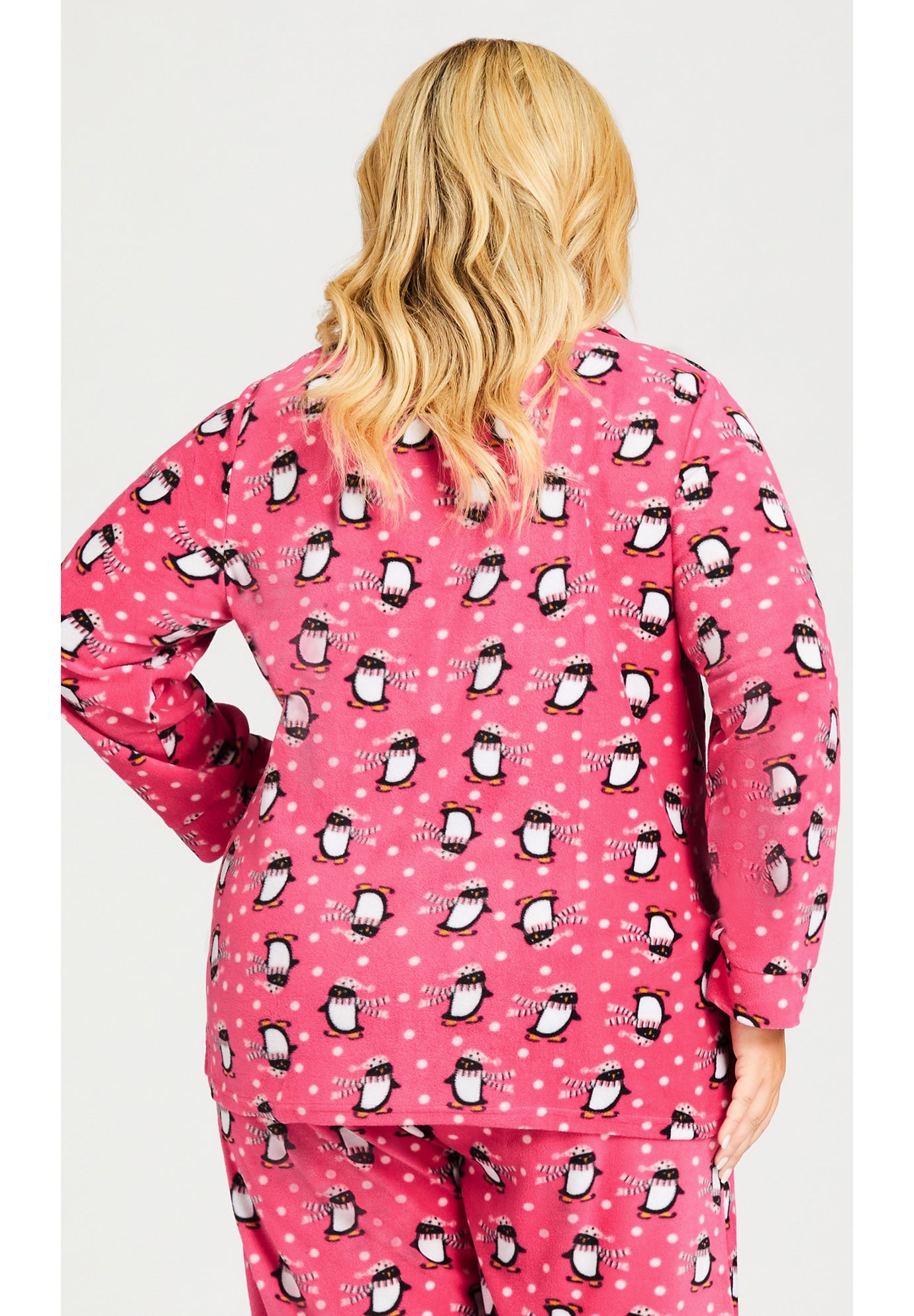 Penguin Button Fleece Sleep Top image number 1
