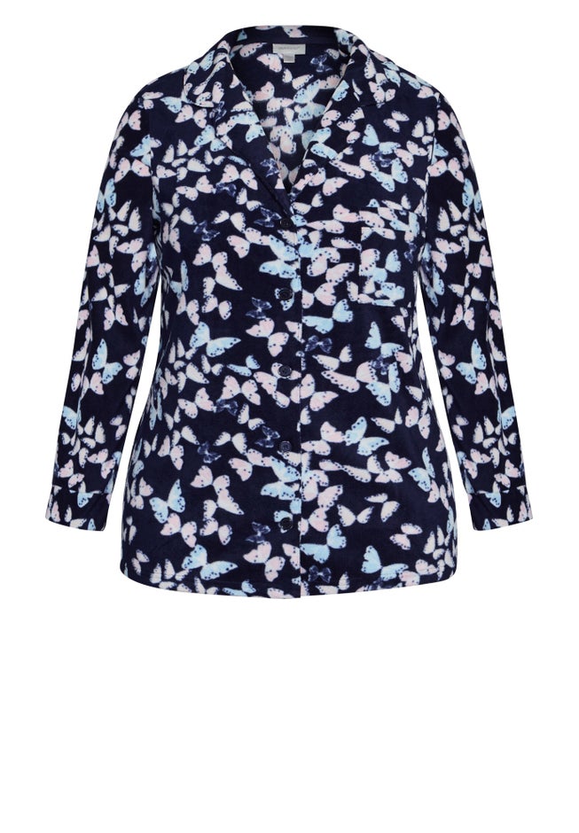 Button Fleece Sleep Top image number 2