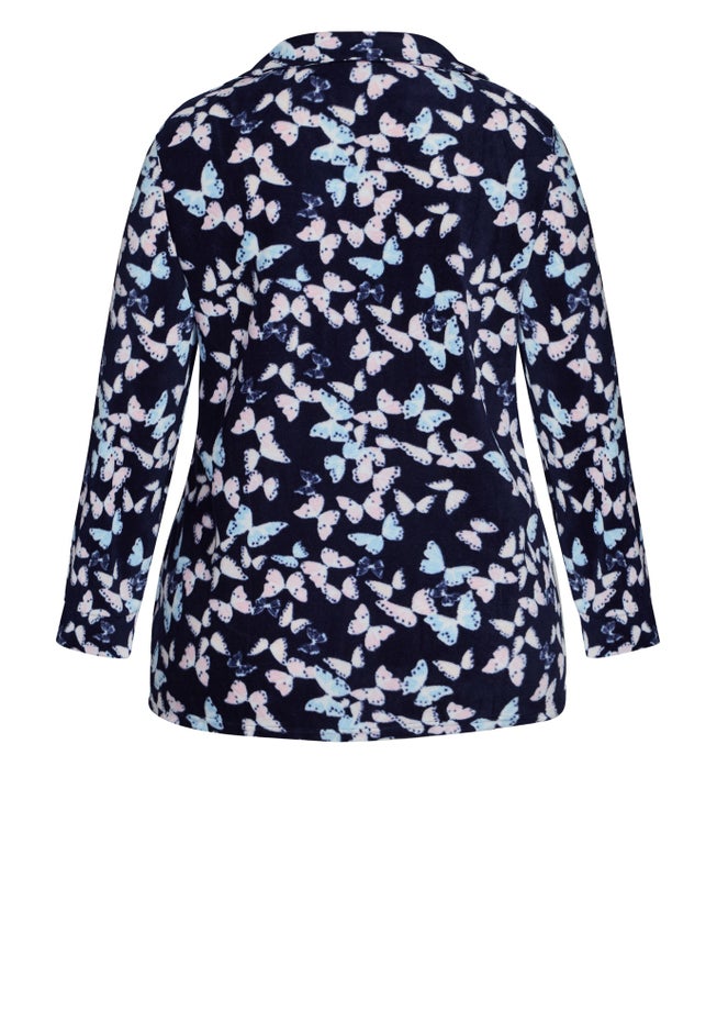 Button Fleece Sleep Top image number 3