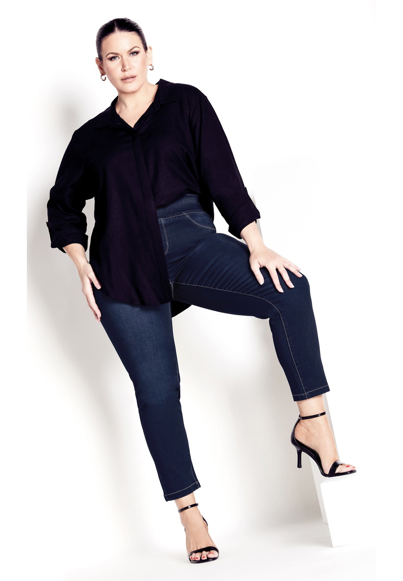 Butter Denim Pull-On High Rise Jean image number 3