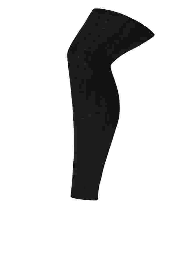 Plush Lined Cable Knit Footless Leggings image number 1