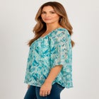 Square Neck Lurex Blouse image number null