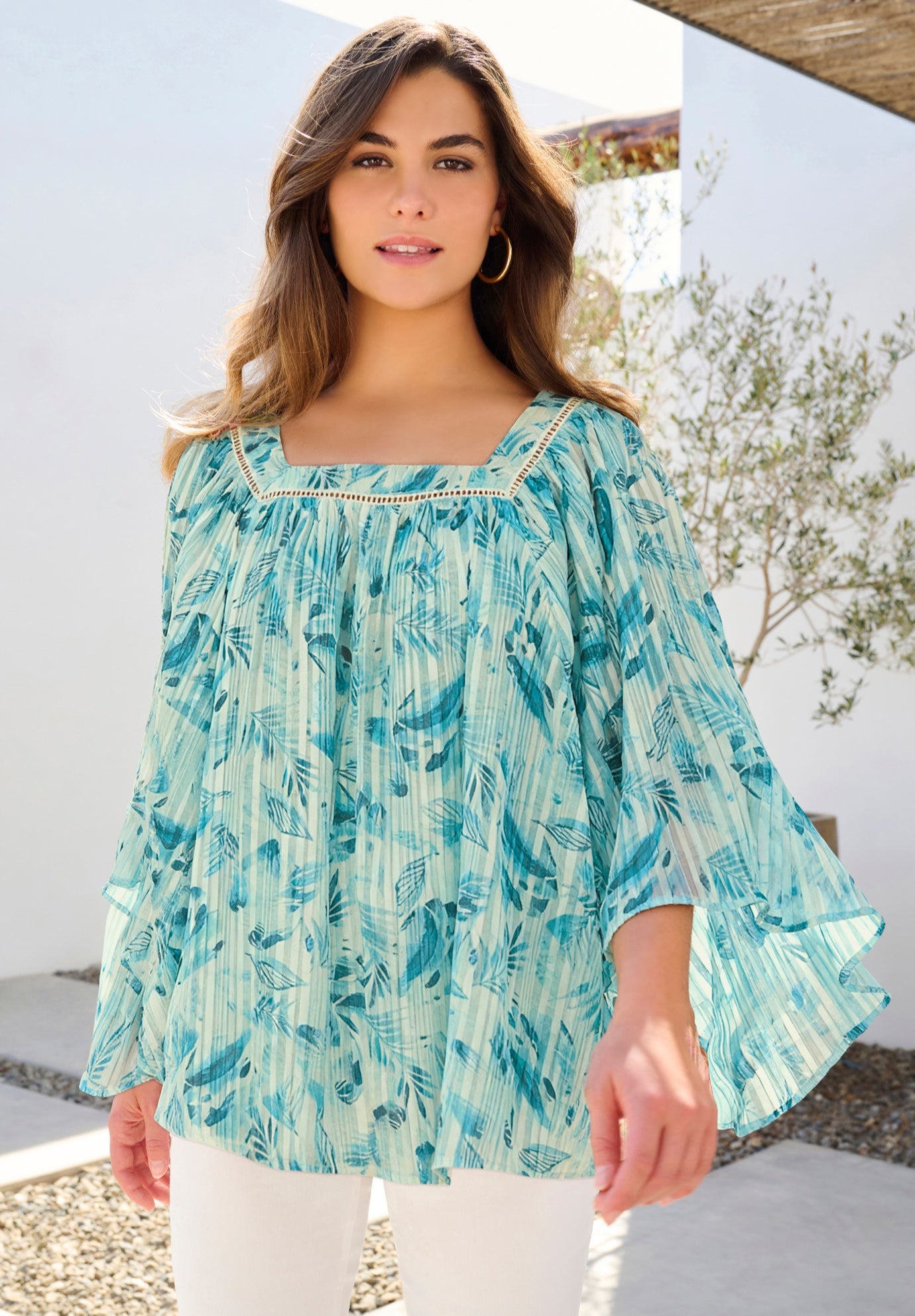 Square Neck Lurex Blouse image number 0