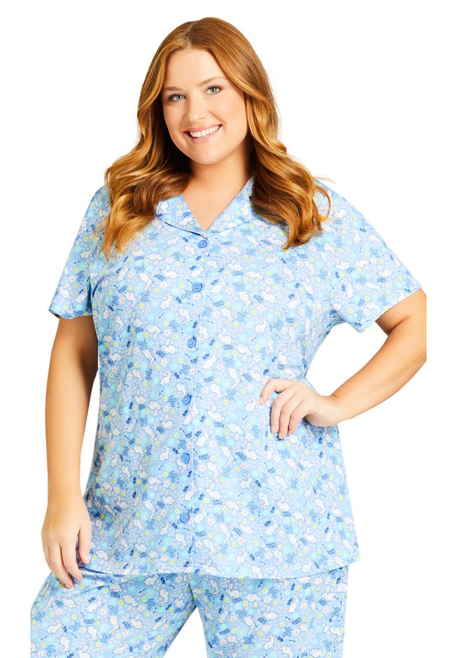 Bunny Button Up Sleep Top image number 3