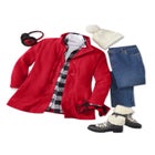 Fleece Swing Funnel-Neck Coat image number null