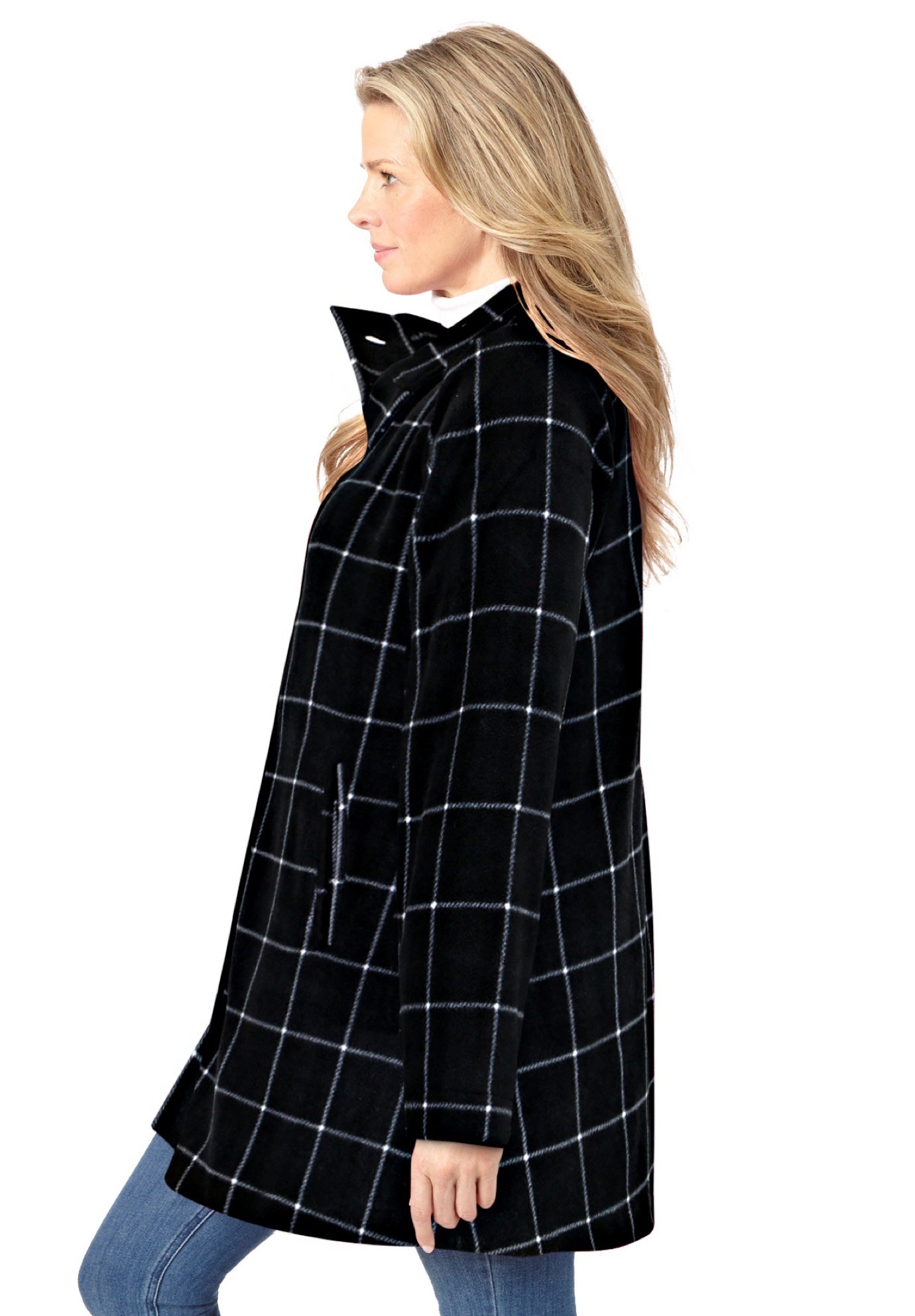 Fleece Swing Funnel-Neck Coat image number 2