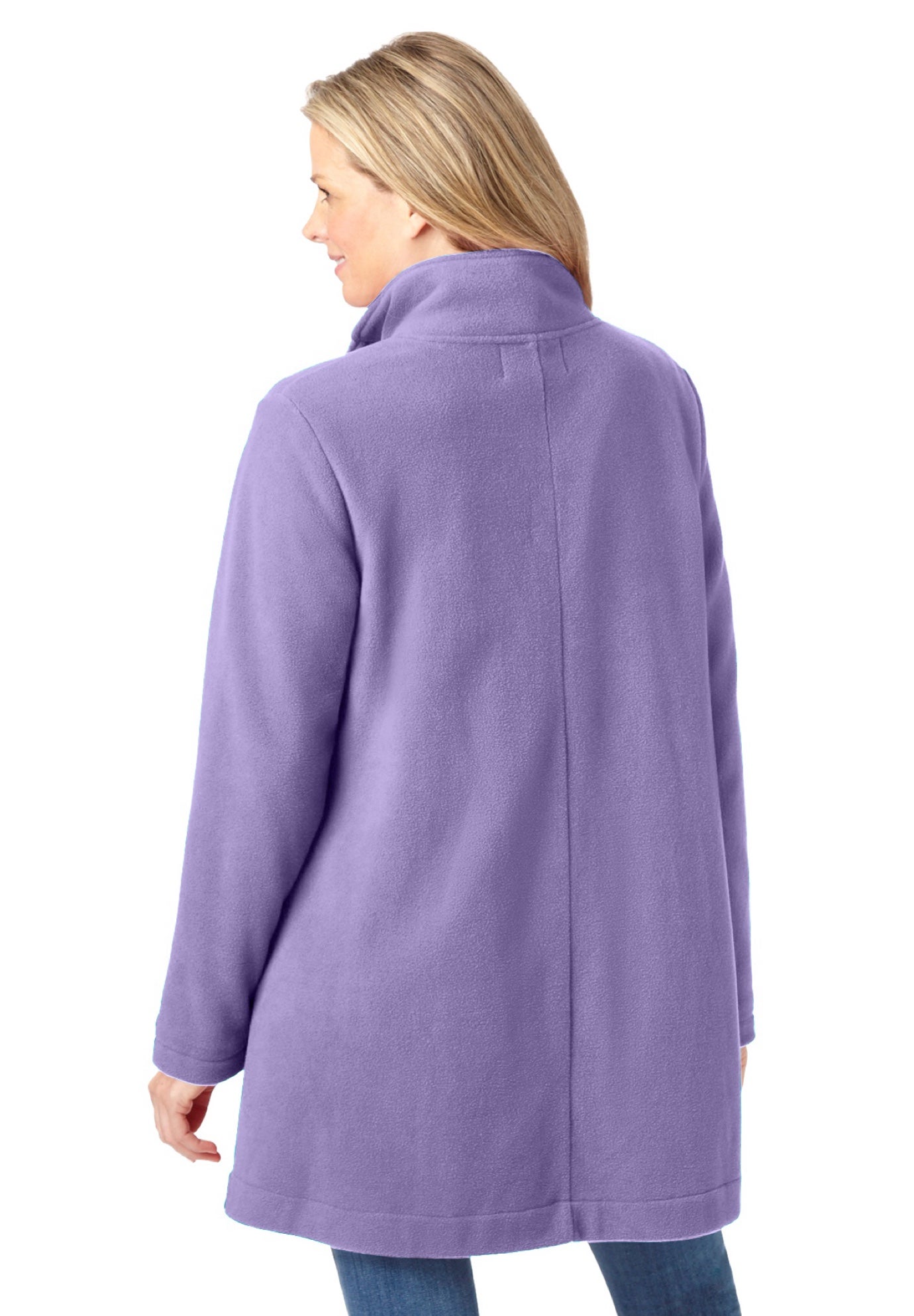 Fleece Swing Funnel-Neck Coat image number 1