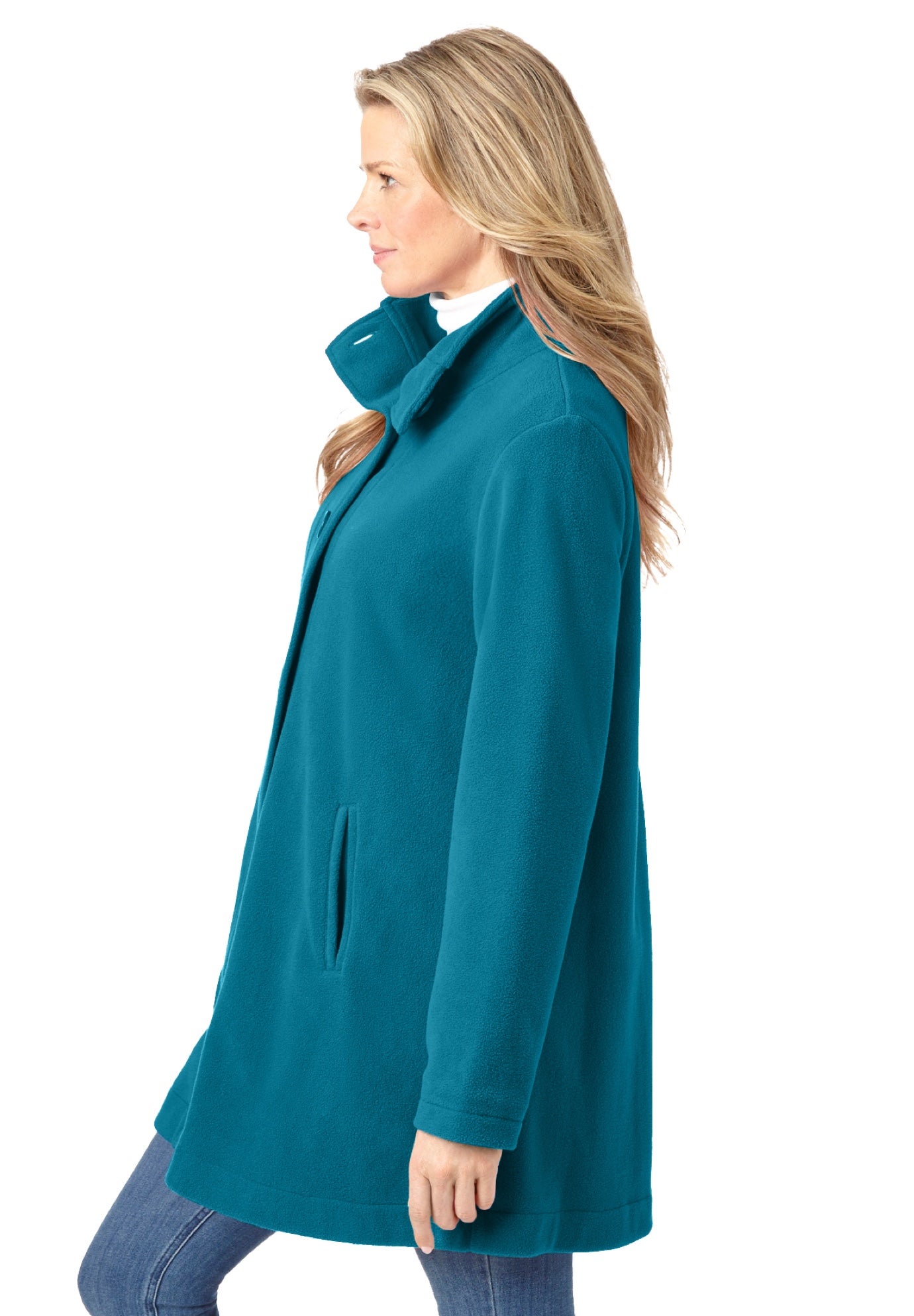 Fleece Swing Funnel-Neck Coat image number 2