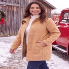 Fleece Swing Funnel-Neck Coat image number 0