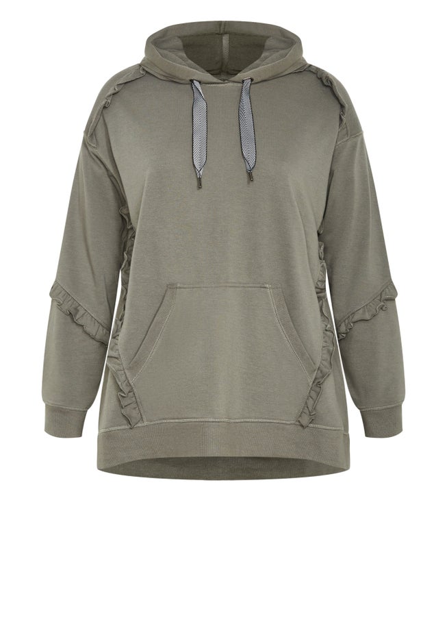 Frill Plain Hoodie image number 3