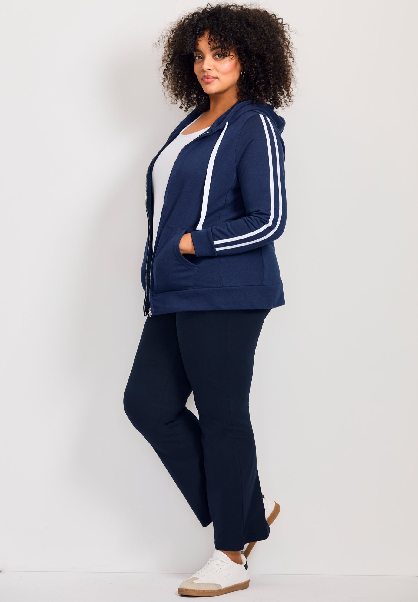 Side Stripe Zip Hoodie image number 2