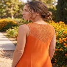 Stretch Cotton Crochet-Back Maxi Dress image number null