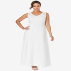 Stretch Cotton Crochet-Back Maxi Dress image number null