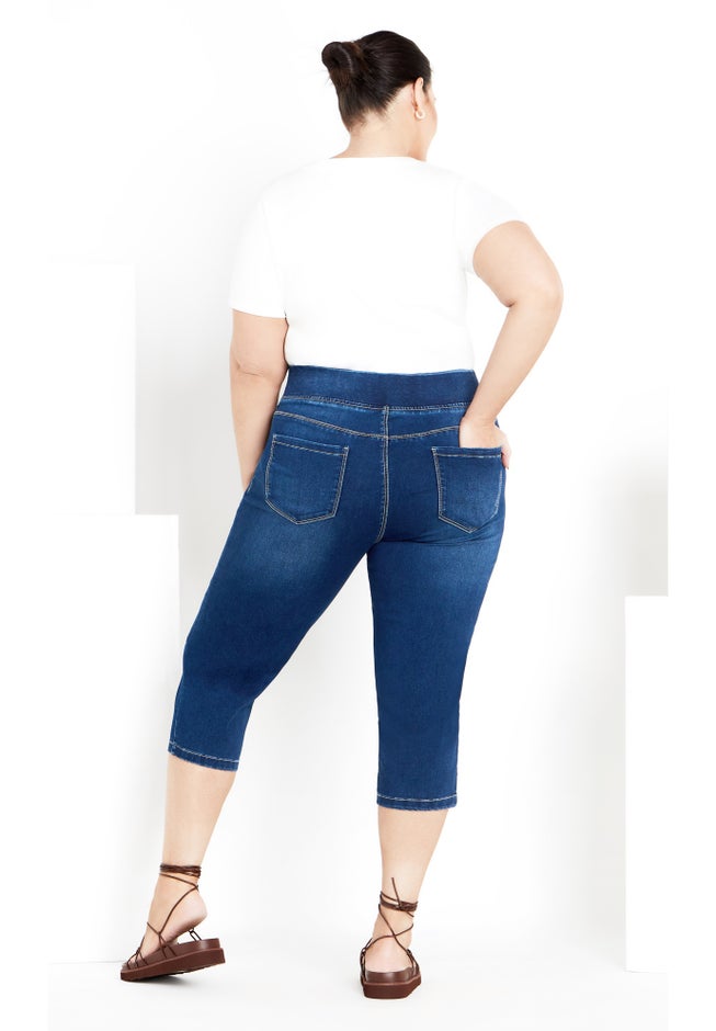 Butter Denim Pull On Crop Jean image number 4