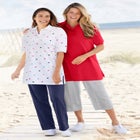 Elbow-Sleeve Polo Tunic image number null