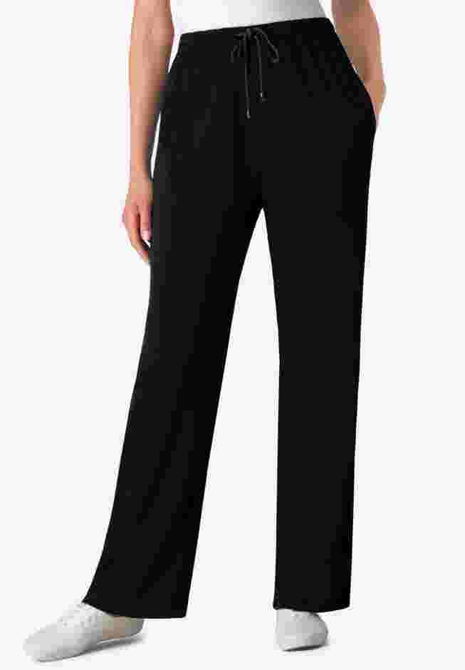 Womens Plus-Size Sport Knit Straight-Leg Pull-On Pants image number 0