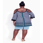Daisy Cold Shoulder Border Top image number 4