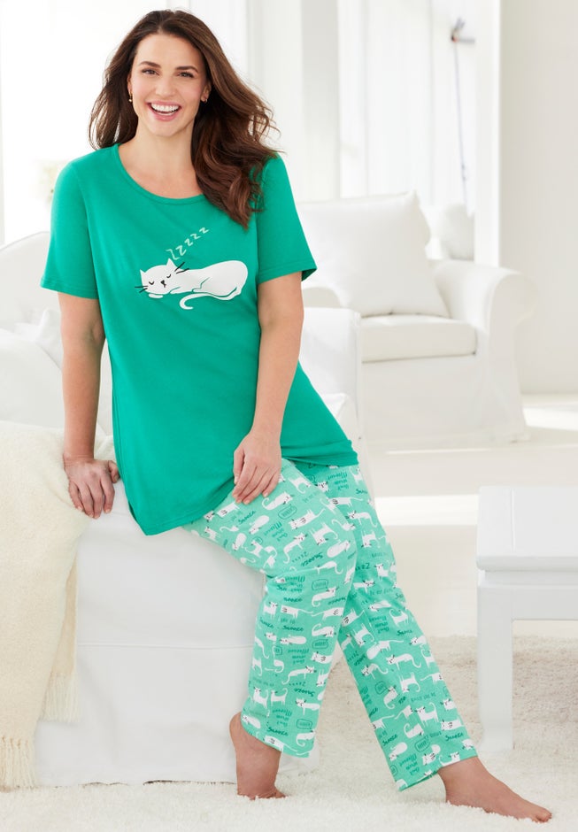Graphic Tee PJ Set image number 3