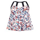 Hi Back Print Swim Dress image number null