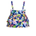 Ruffled Print Tankini Top image number null