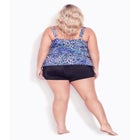 Ruffled Print Tankini Top image number null