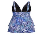 Ruffled Print Tankini Top image number null