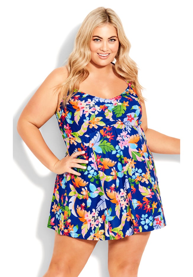 Halter Back Swim Dress image number null