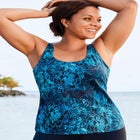 Chlorine Resistant Classic Scoop Neck Tankini Top image number null