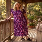 V-Neck Short Sleeve Maxi T-Shirt Lounger image number null