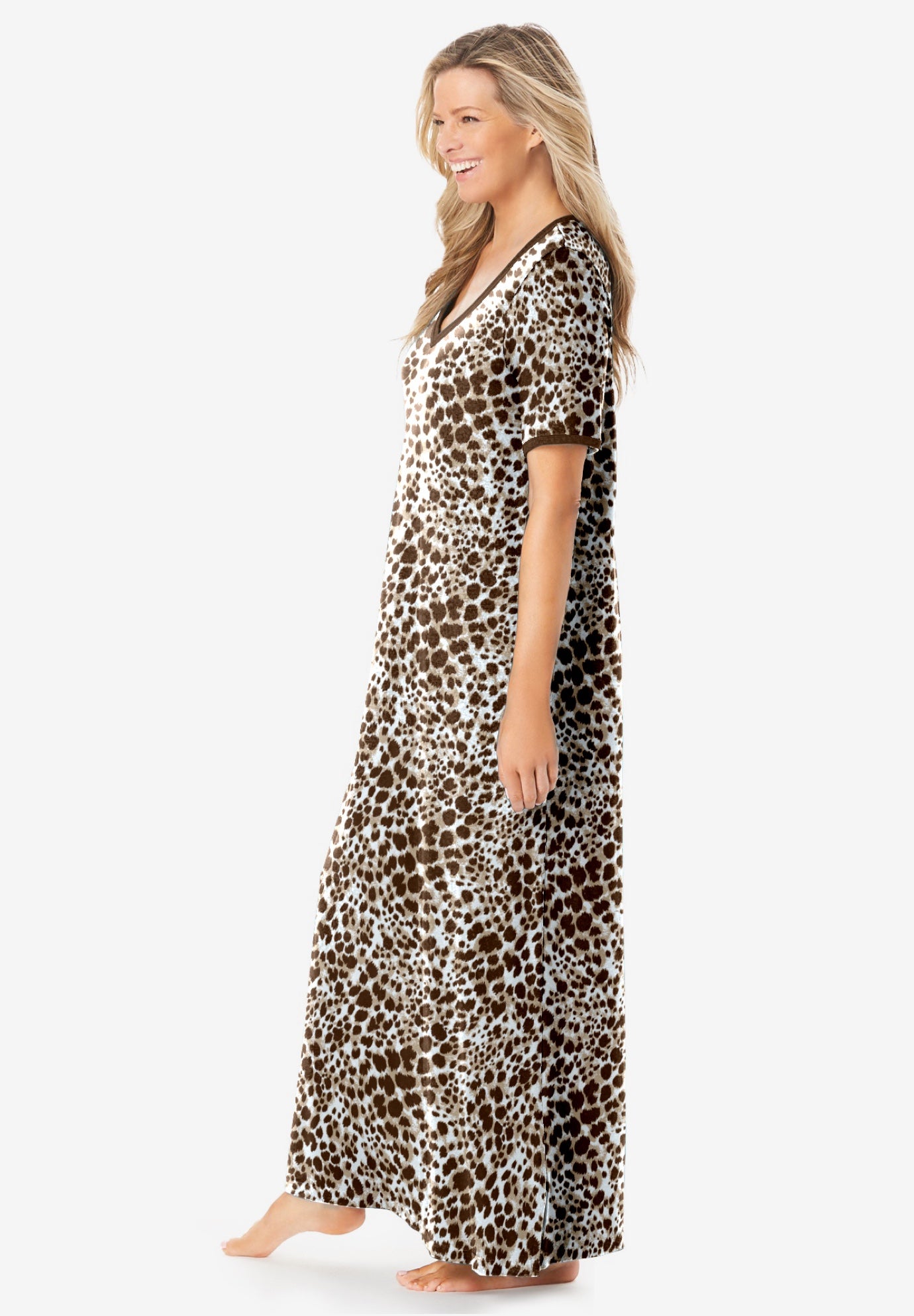 V-Neck Short Sleeve Maxi Lounger image number 2