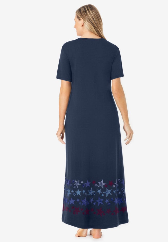 V-Neck Short Sleeve Maxi Lounger image number 1