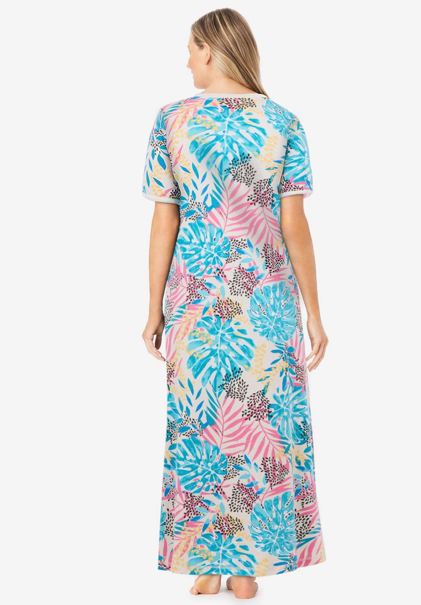 V-Neck Short Sleeve Maxi Lounger image number 1