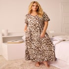 V-Neck Short Sleeve Maxi T-Shirt Lounger image number null