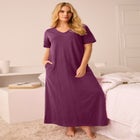 V-Neck Short Sleeve Maxi T-Shirt Lounger image number null