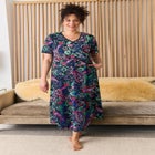 V-Neck Short Sleeve Maxi T-Shirt Lounger image number null