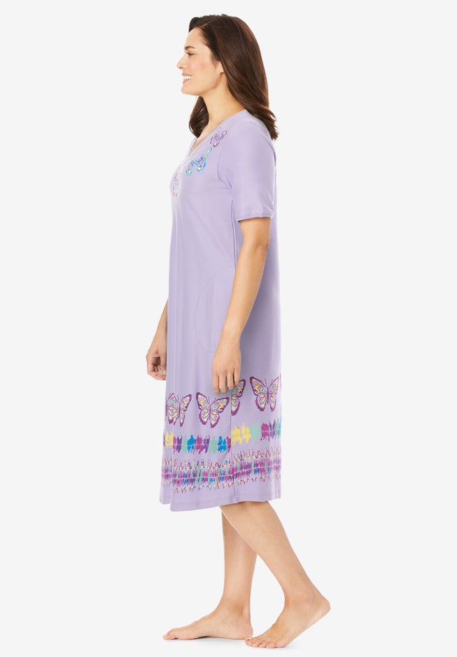 V-Neck Short Sleeve Short T-Shirt Lounger image number 2