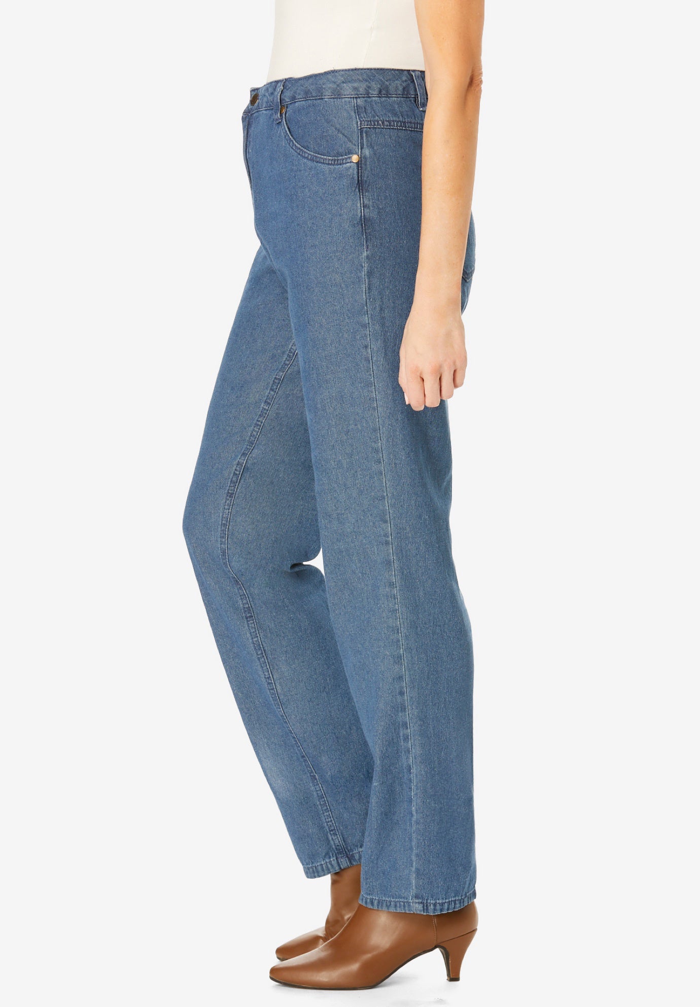 Perfect Relaxed All-Cotton Denim Five-Pocket Jeans image number 2
