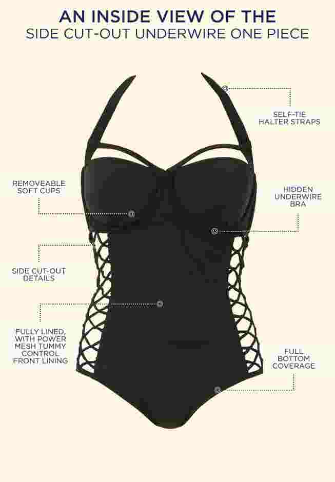 Boss Underwire One Piece Swimsuit image number 5