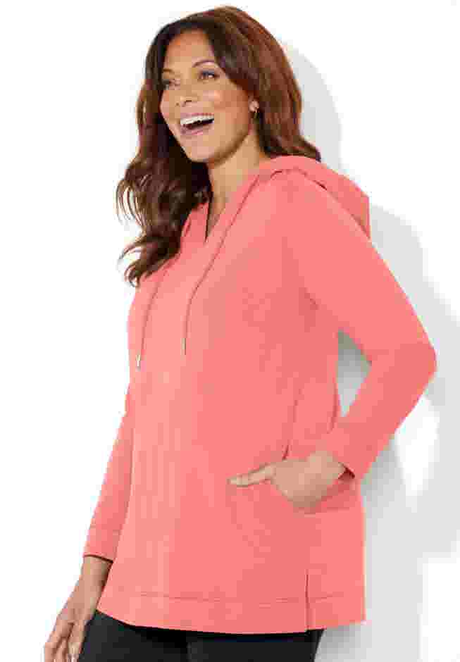 Cloud Knit French Terry Classic Hoodie Tunic image number 2