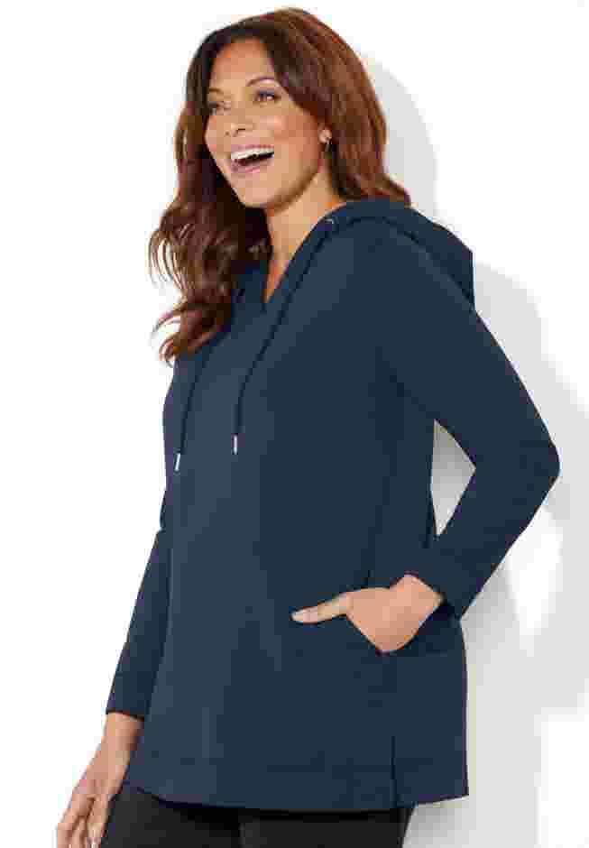 Cloud Knit French Terry Classic Hoodie Tunic image number 2