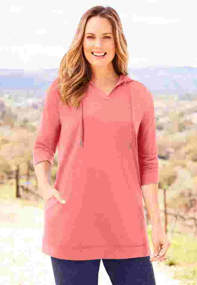 Cloud Knit French Terry Classic Hoodie Tunic image number 0