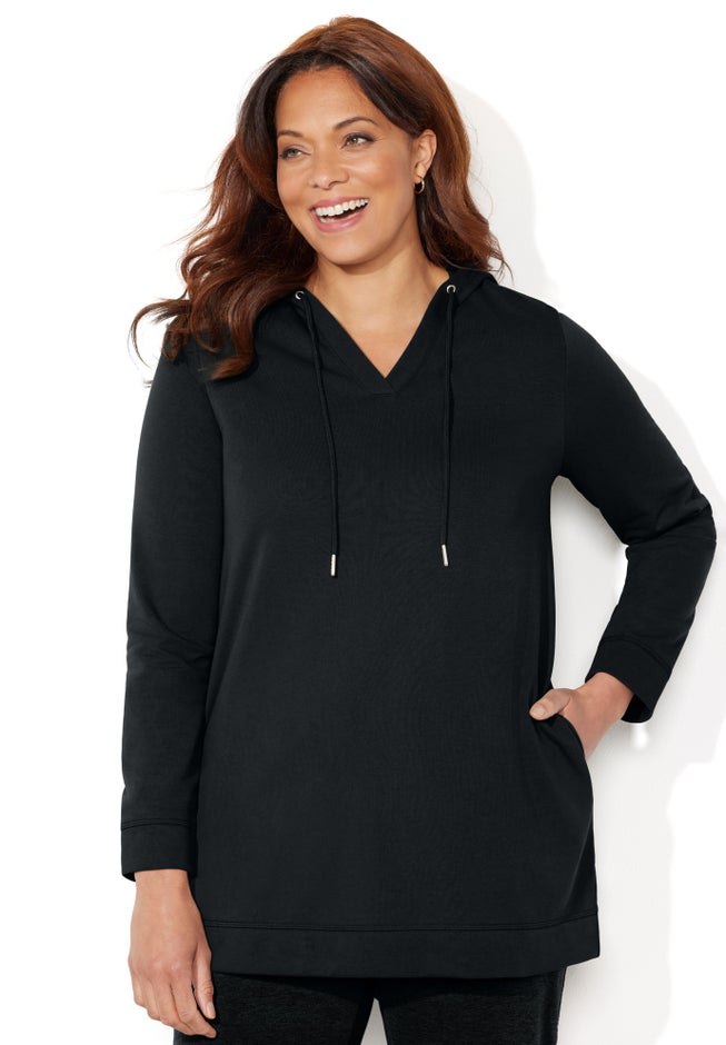 Cloud Knit French Terry Classic Hoodie Tunic image number 0