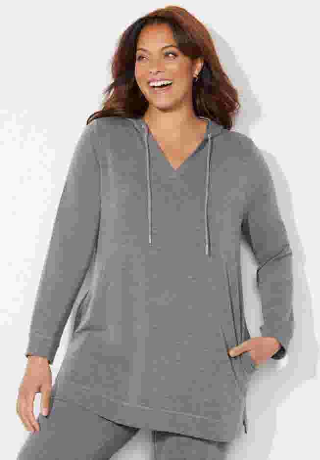 Cloud Knit French Terry Classic Hoodie Tunic image number 0