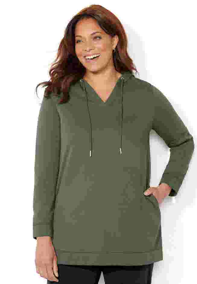Cloud Knit French Terry Classic Hoodie Tunic image number 0