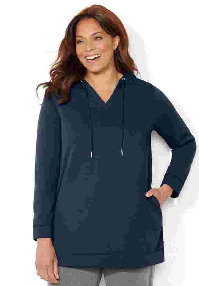 Cloud Knit French Terry Classic Hoodie Tunic image number 0