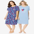 2-Pack Short-Sleeve Sleepshirt image number null