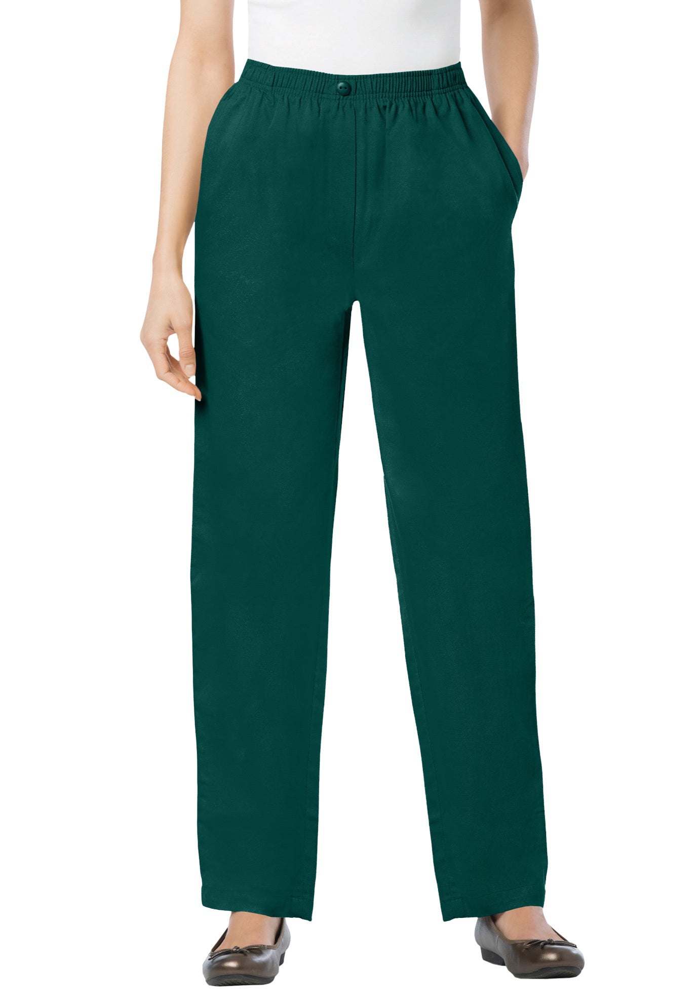 7-Day Straight-Leg Elastic-Waist Cotton Denim Pant image number 0