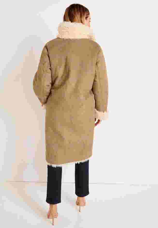 Faux Suede & Shearling Reversible Trench image number 1