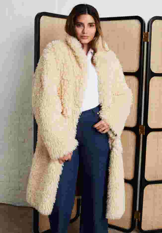 Faux Suede & Shearling Reversible Trench image number 3