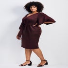 Anastasia Metallic Knit Tie Front Dress image number 2